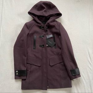 NWT andrew marc new york violet faux fur peacoat